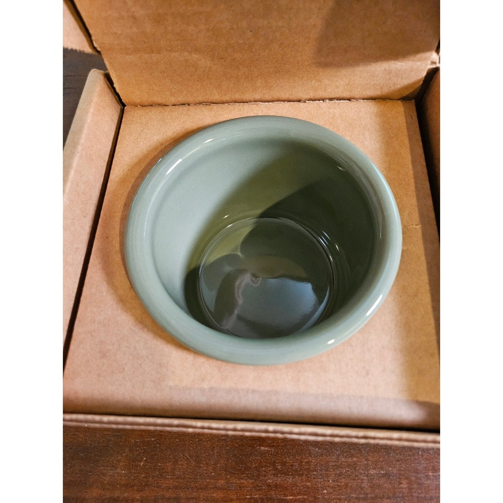 Longaberger One Pint Salt Crock Sage Green Pottery 30216